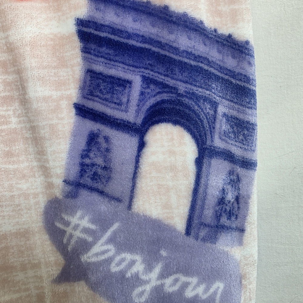 Emily In Paris Heart of Paris Ultra Soft Plush Fleece Throw Blanket RARE - Picture 5 of 5